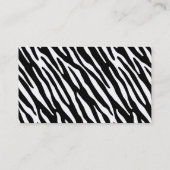 Carte De Visite Rayures noires et blanches de zèbre (Dos)