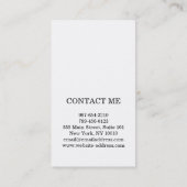 Carte De Visite Rayures noires et blanches d'or de Faux verticales (Dos)