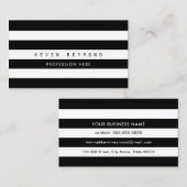 Carte De Visite rayures noires et blanches, rayures professionnell (Devant / Derrière)