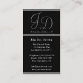 Carte De Visite Rayures noires/grises de directeur des pompes (Dos)