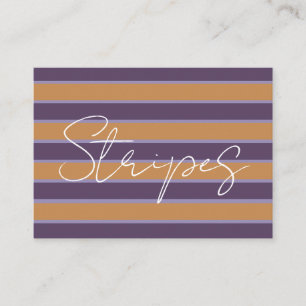 Carte De Visite Rayures Orange Violet