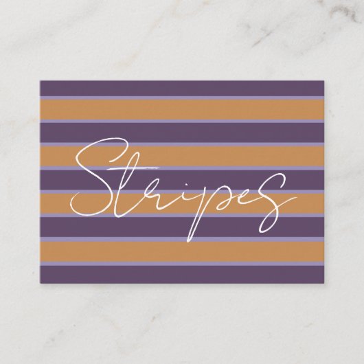 Carte De Visite Rayures Orange Violet (Devant)