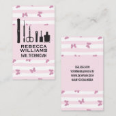 Carte De Visite Rayures | Papillons de Parties scintillant | Outil (Devant / Derrière)