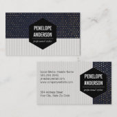 Carte De Visite Rayures | Points Gold Speck (Devant / Derrière)