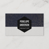 Carte De Visite Rayures | Points Gold Speck (Devant)