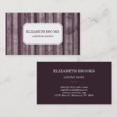 Carte De Visite Rayures pourpres d'aquarelle (Devant / Derrière)