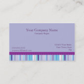 Carte De Visite Rayures pourpres élégantes (Dos)