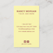 Carte De Visite Rayures Rétro 70 Monogramme Jaune (Dos)