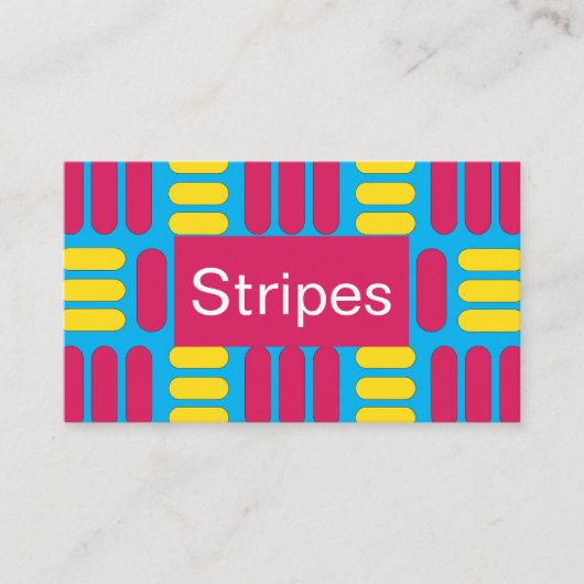 Carte De Visite Rayures rose jaune (Devant)