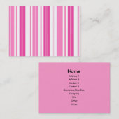 Carte De Visite Rayures roses (Devant / Derrière)