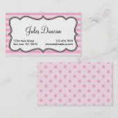Carte De Visite Rayures roses (Devant / Derrière)
