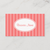 Carte de visite rayures roses sucrées (Devant)