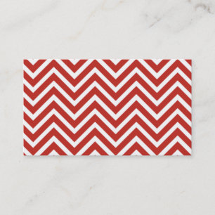 Carte De Visite Rayures rouges et blanches de Chevron
