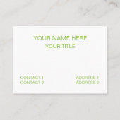 Carte De Visite Rayures vert citron (Dos)