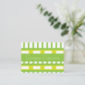 Carte De Visite Rayures vert citron (Debout devant)
