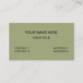 Carte De Visite Rayures Vert Gris (Dos)