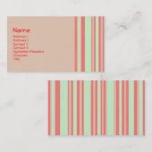 Carte De Visite rayures vert rétro (Devant / Derrière)