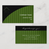 Carte De Visite Rayures vertes des immobiliers | (Devant / Derrière)