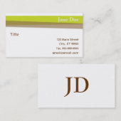 Carte De Visite Rayures vertes et Brown (Devant / Derrière)