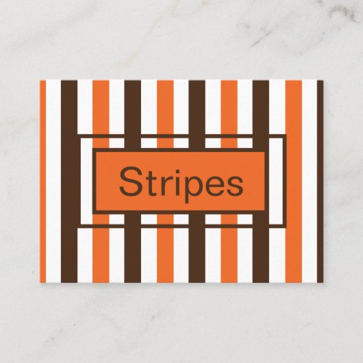Carte De Visite Rayures verticales orange marron (Devant)