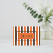 Carte De Visite Rayures verticales orange marron (Debout devant)