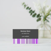 Carte De Visite Rayures Violet Brillantes (Debout devant)