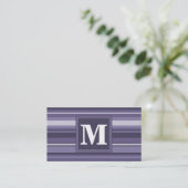 Carte De Visite Rayures violettes de cuir monogramme (Debout devant)
