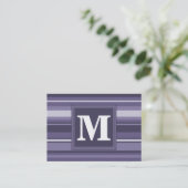 Carte De Visite Rayures violettes de cuir monogramme (Debout devant)