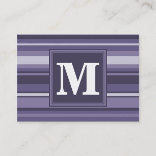 Carte De Visite Rayures violettes de cuir monogramme