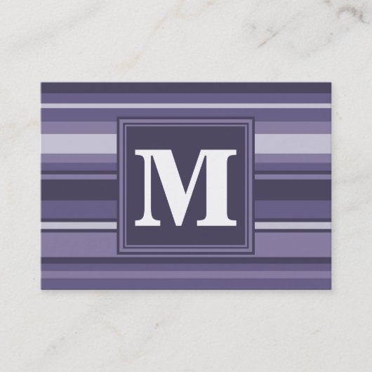 Carte De Visite Rayures violettes de cuir monogramme (Devant)