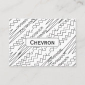 Carte De Visite Rayures Zigzag Chevron Noir et Blanc (Devant)