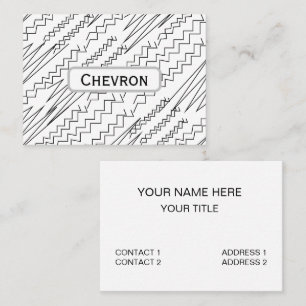 Carte De Visite Rayures Zigzag Chevron Noir et Blanc