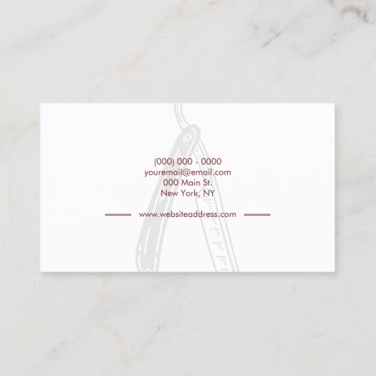Carte De Visite Razor Barber Burgundy (Dos)