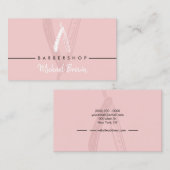 Carte De Visite Razor Barber Elegant rose chic (Devant / Derrière)