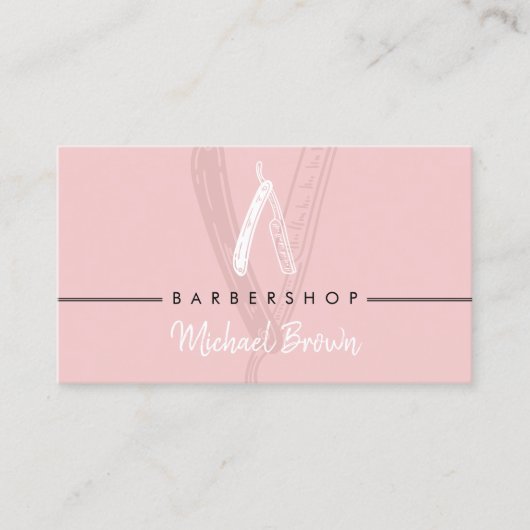 Carte De Visite Razor Barber Elegant rose chic (Devant)