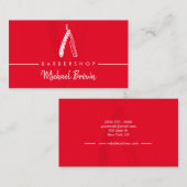 Carte De Visite Razor Barber Shop Rouge (Devant / Derrière)