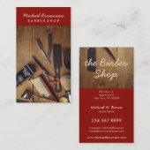 Carte De Visite Razor Barber Tools Russe Hipster Style (Devant / Derrière)