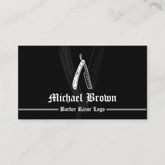 Carte De Visite Razor mobile Barber shop retro (Devant)