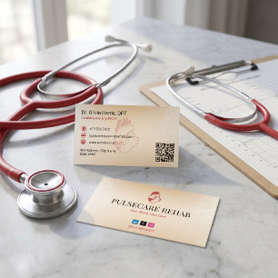 Carte De Visite Réadaptation cardio-pulmonaire Rouge clair