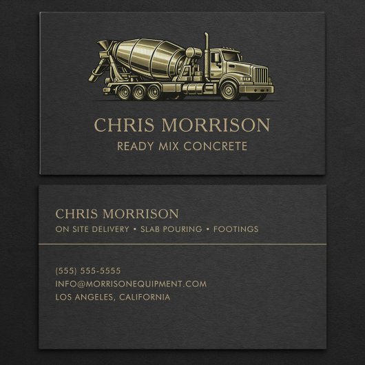 Carte De Visite Ready Mix Concrete Services Professional