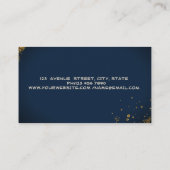 Carte De Visite Real Estate Agent Gold House Diamonds Navy Blue (Dos)