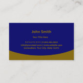 Carte De Visite Real Estate Agent House Roof Logo Modern Navy Blue (Dos)