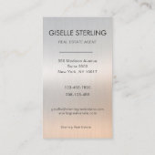 Carte De Visite Real Estate Agent Luxury Metallic Photo  (Dos)