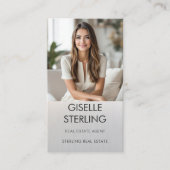 Carte De Visite Real Estate Agent Luxury Metallic Photo  (Devant)