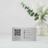 Carte De Visite Real Estate Agent Metal QR Code (Debout devant)