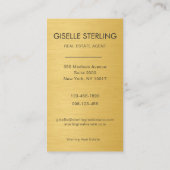 Carte De Visite Real Estate Agent Metallic Gold Photo  (Dos)