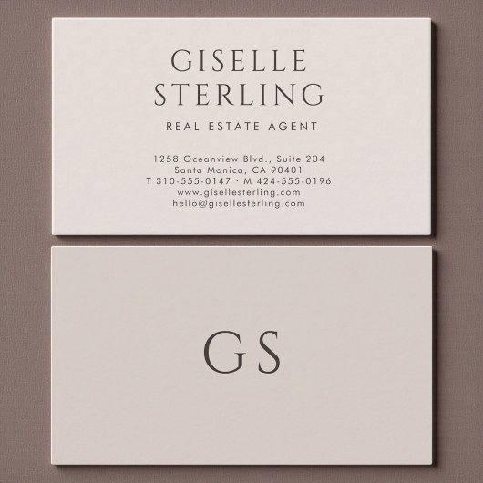 Carte De Visite Real Estate Agent Minimalist Luxury Neutral Modern