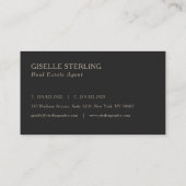 Carte De Visite Real Estate Agent Monogram Professional (Dos)