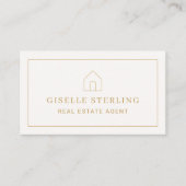 Carte De Visite Real Estate Agent Neutral Gold House Photo (Devant)