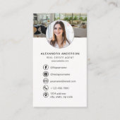 Carte De Visite  Real Estate Agent  Neutral Photo Logo QR Code (Devant)